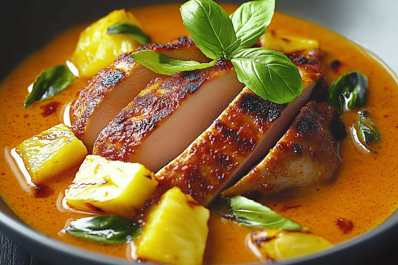 Canard au curry rouge et ananas