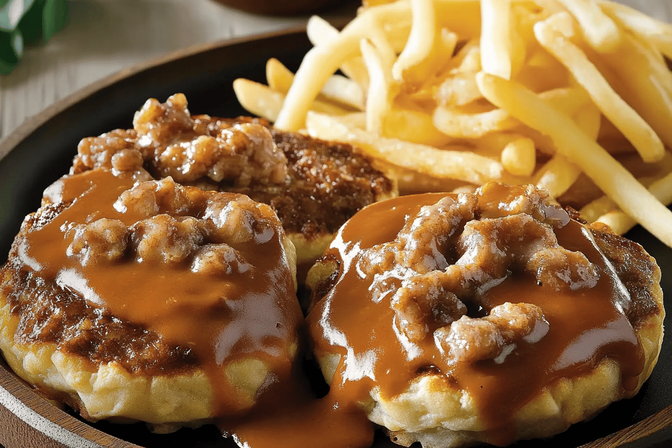 Galettes de bœuf style poutine