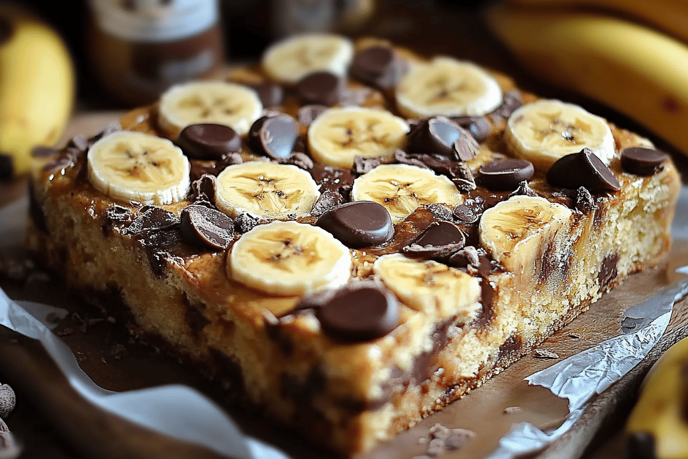 Gâteau banane cacahuète chocolat