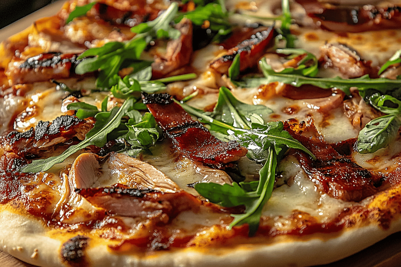 Pizza au Poulet Barbecue