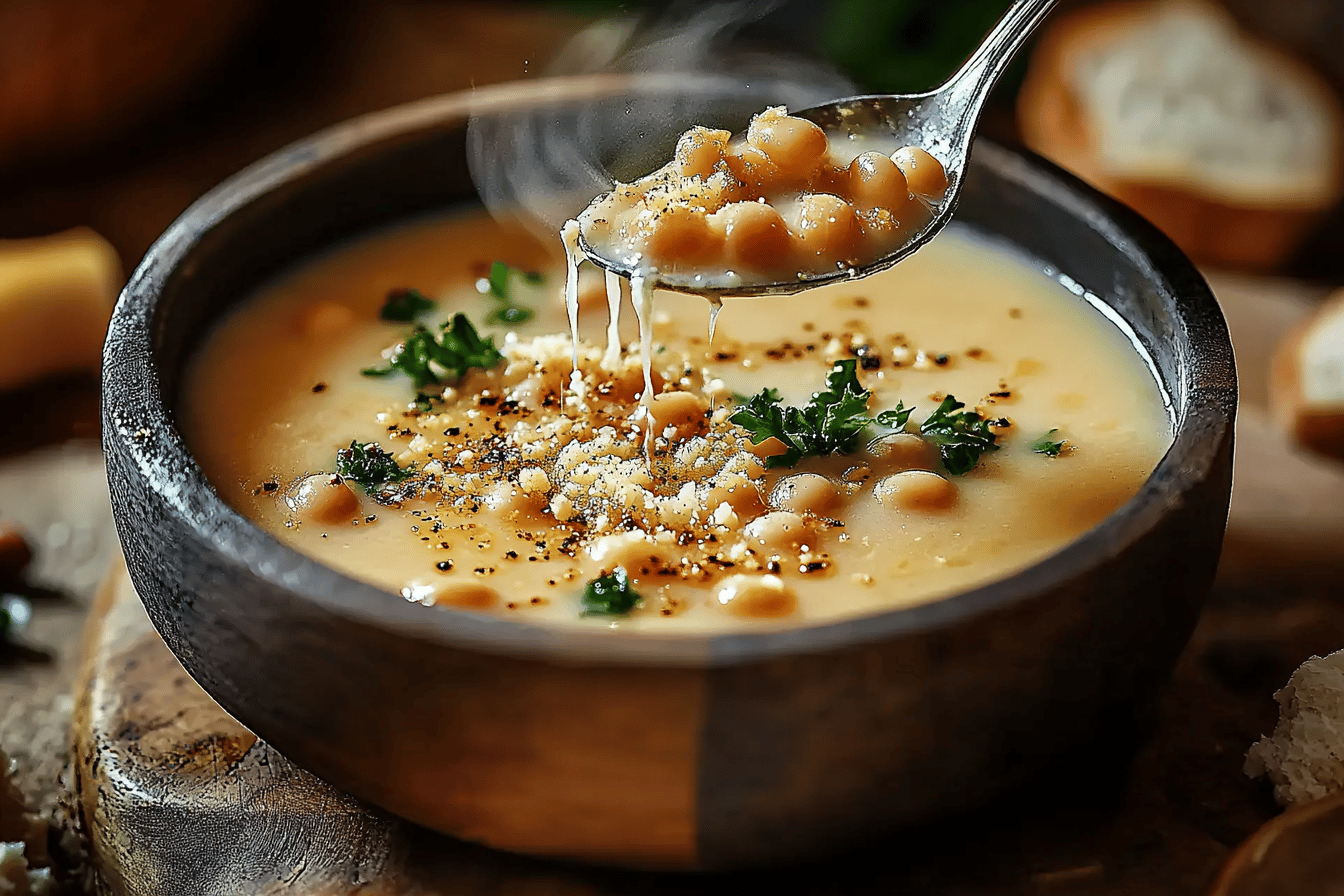 Soupe de haricots blancs au parmesan