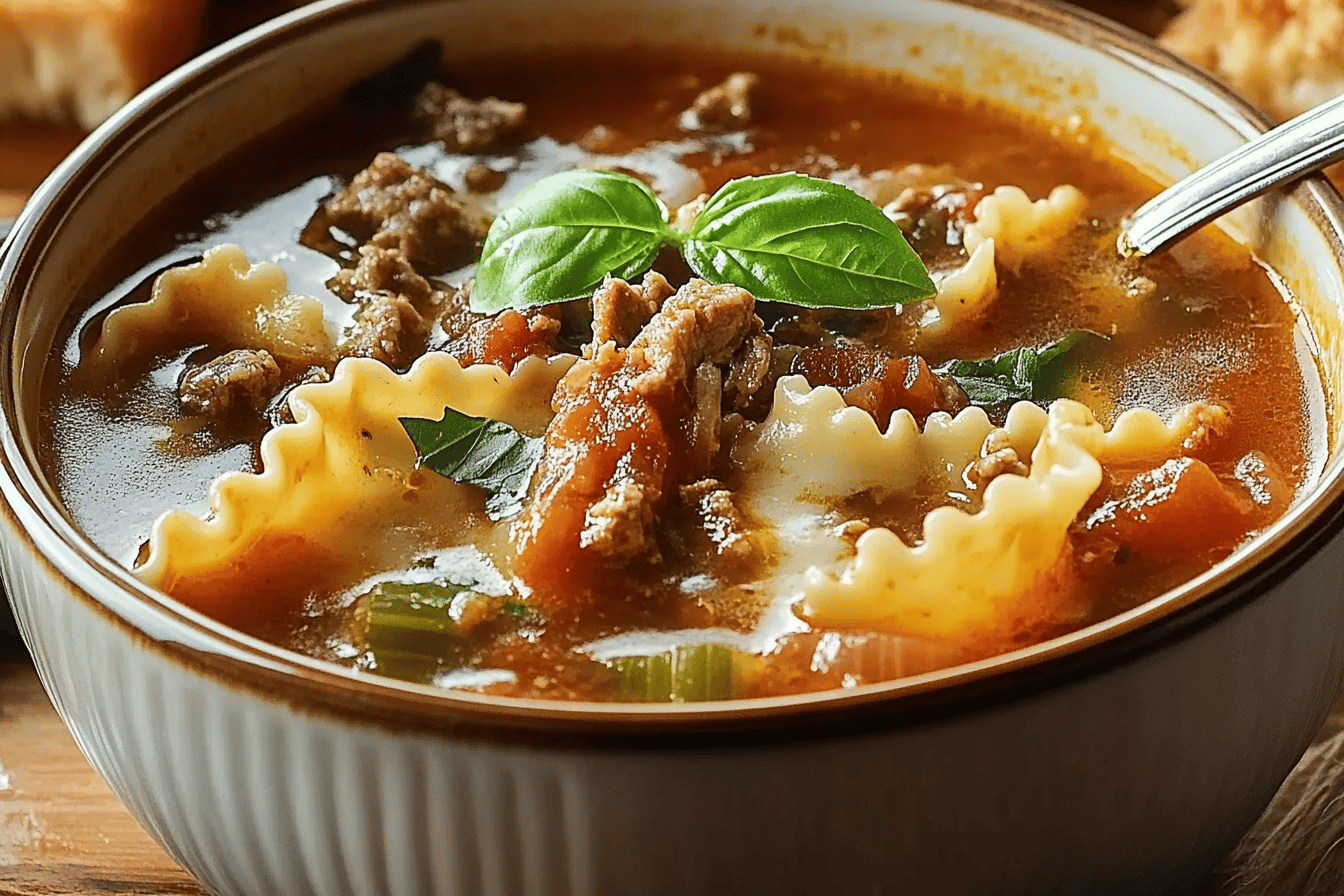 Soupe de lasagne au veau