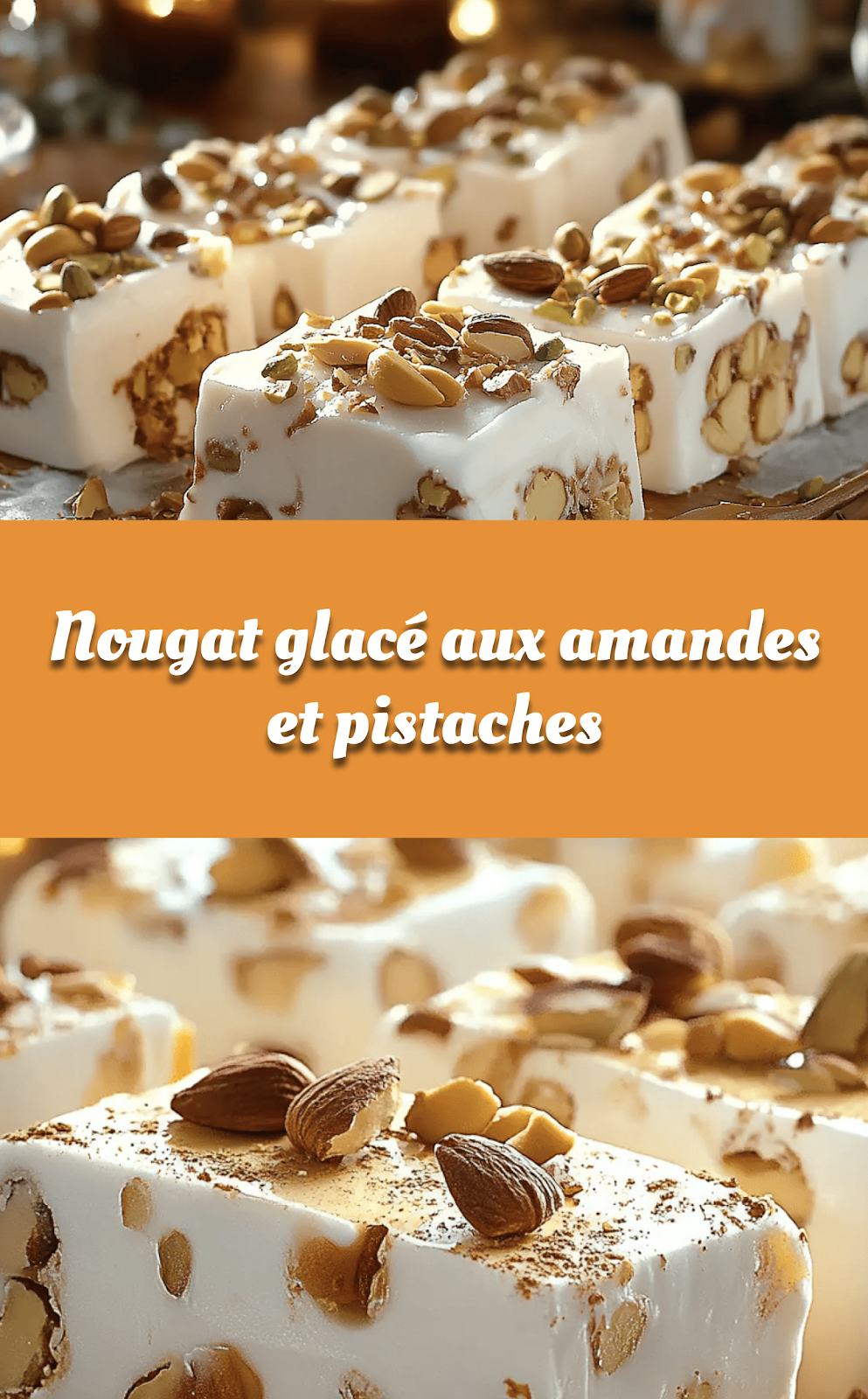 Nougat glacé aux amandes et pistaches