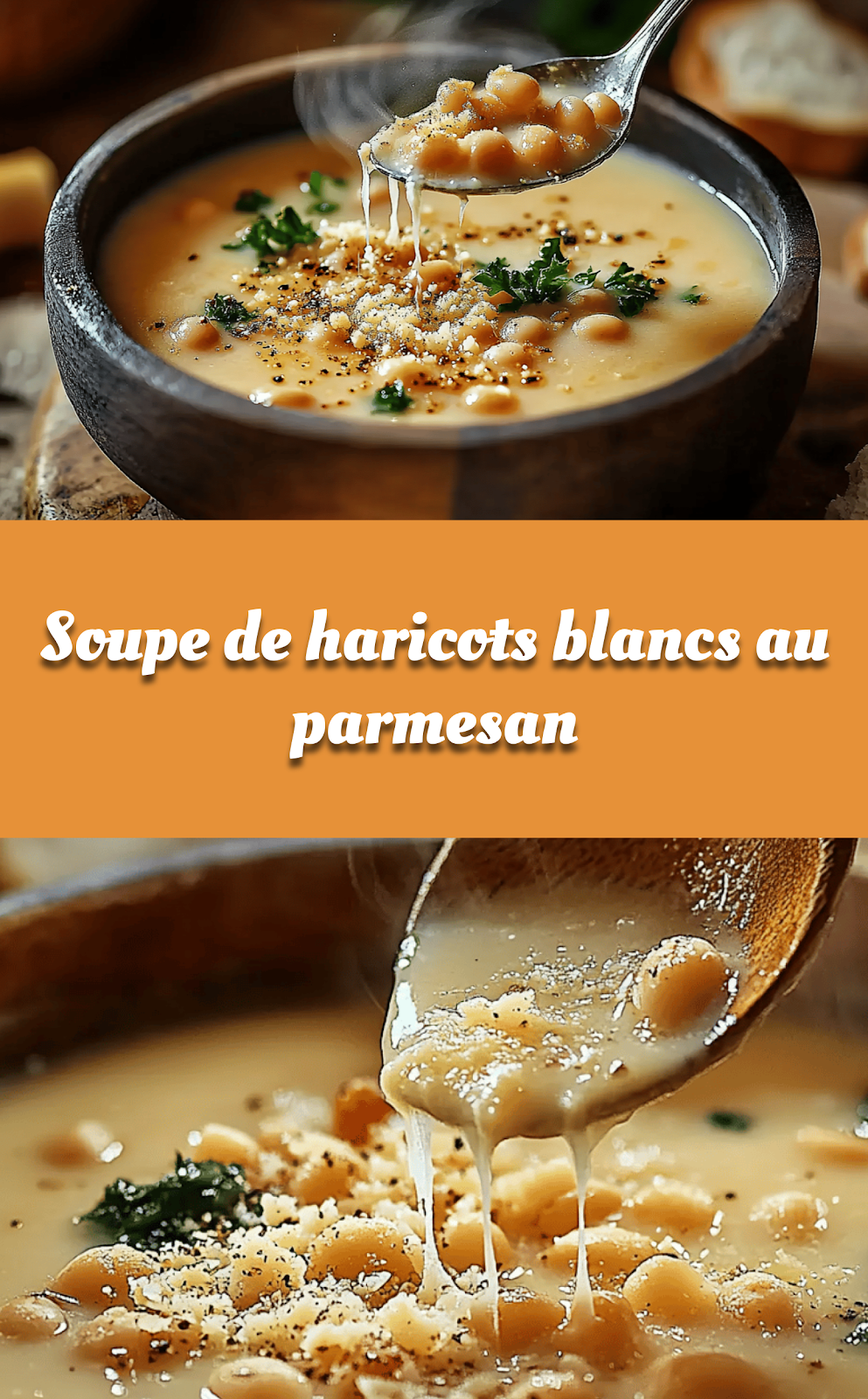 Soupe de haricots blancs au parmesan