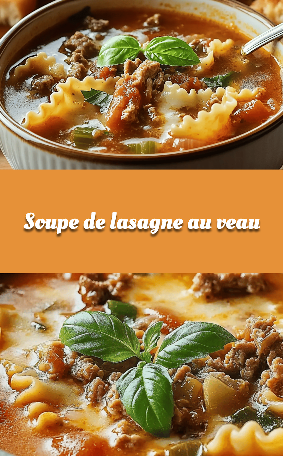 Soupe de lasagne au veau