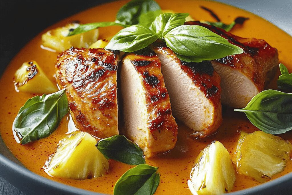 Canard au curry rouge et ananas