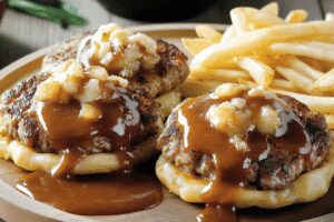 Galettes de bœuf style poutine