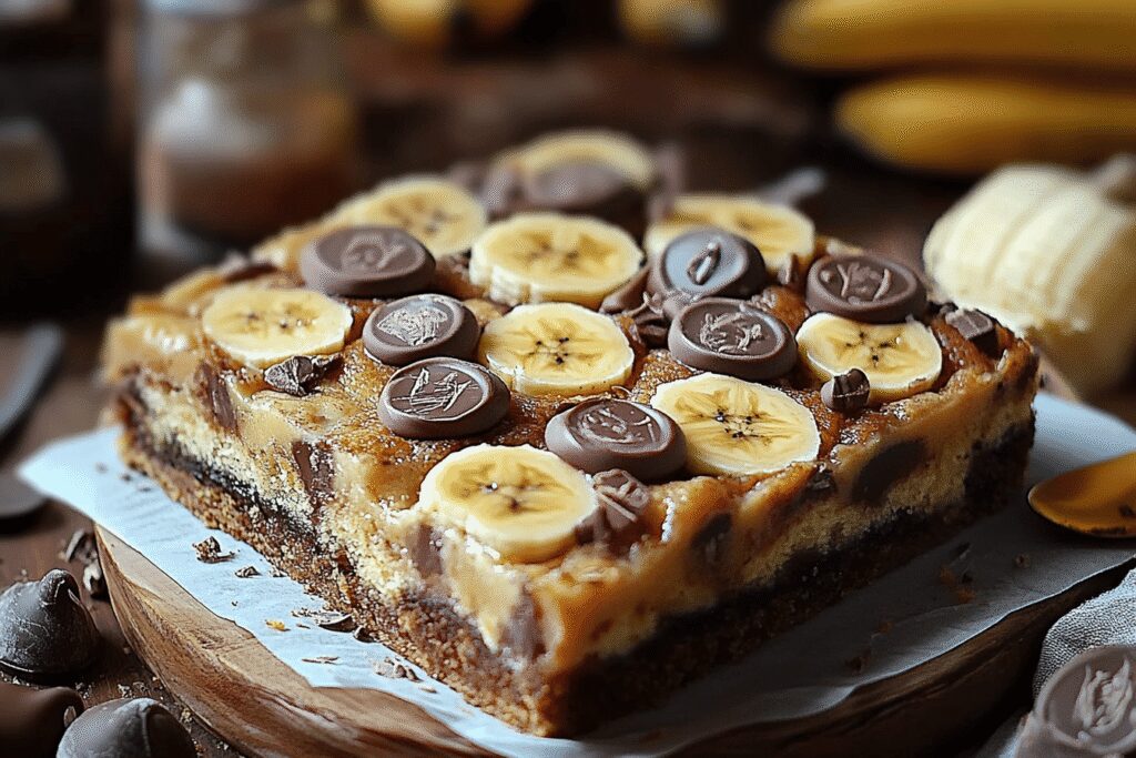 Gâteau banane cacahuète chocolat