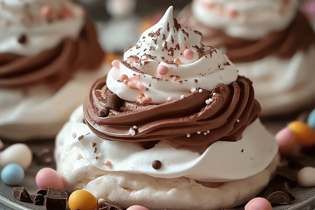 Nid de Pâques Pavlova Chocolat