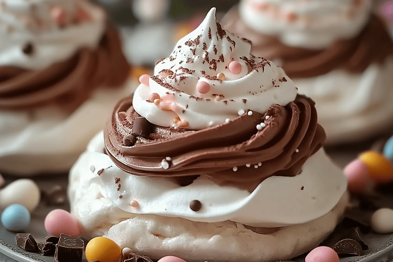 Nid de Pâques Pavlova Chocolat