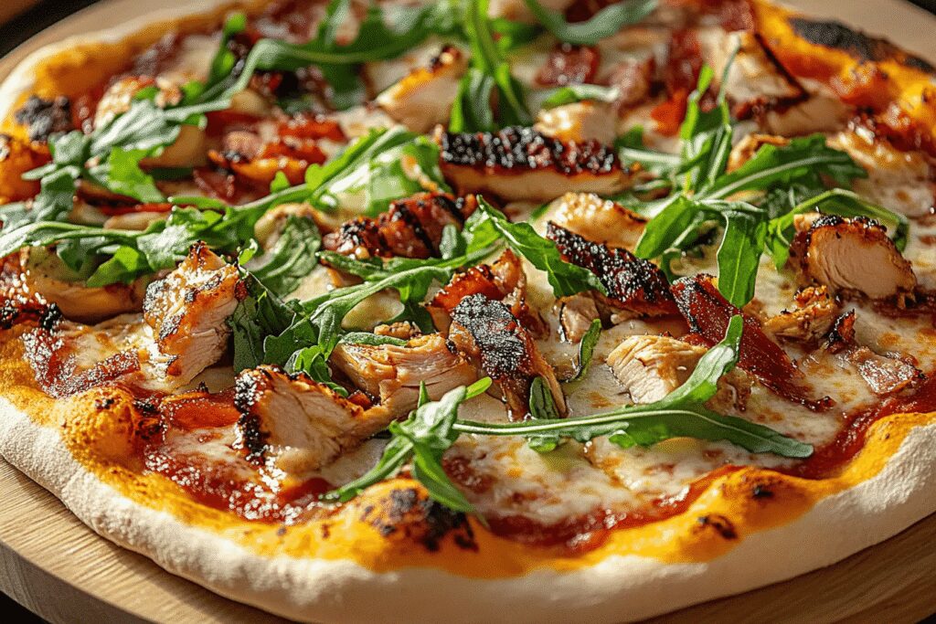 Pizza au Poulet Barbecue
