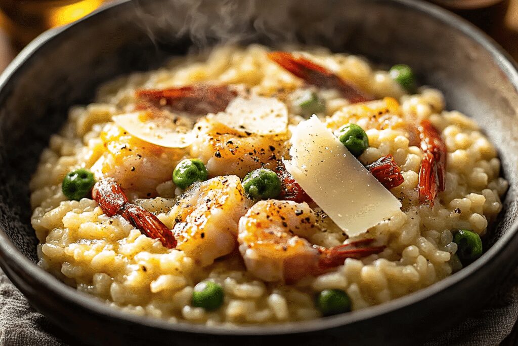 Risotto aux crevettes et parmesan