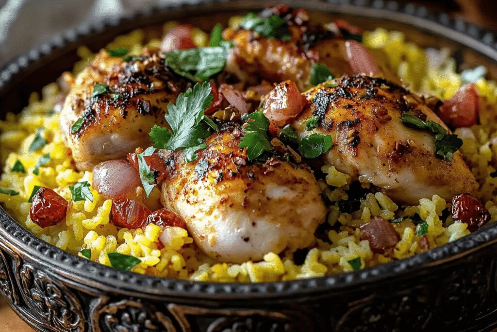 Riz au poulet libanais épicé