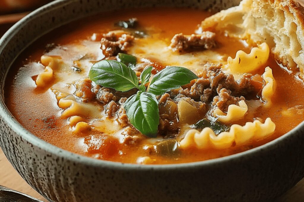 Soupe de lasagne au veau