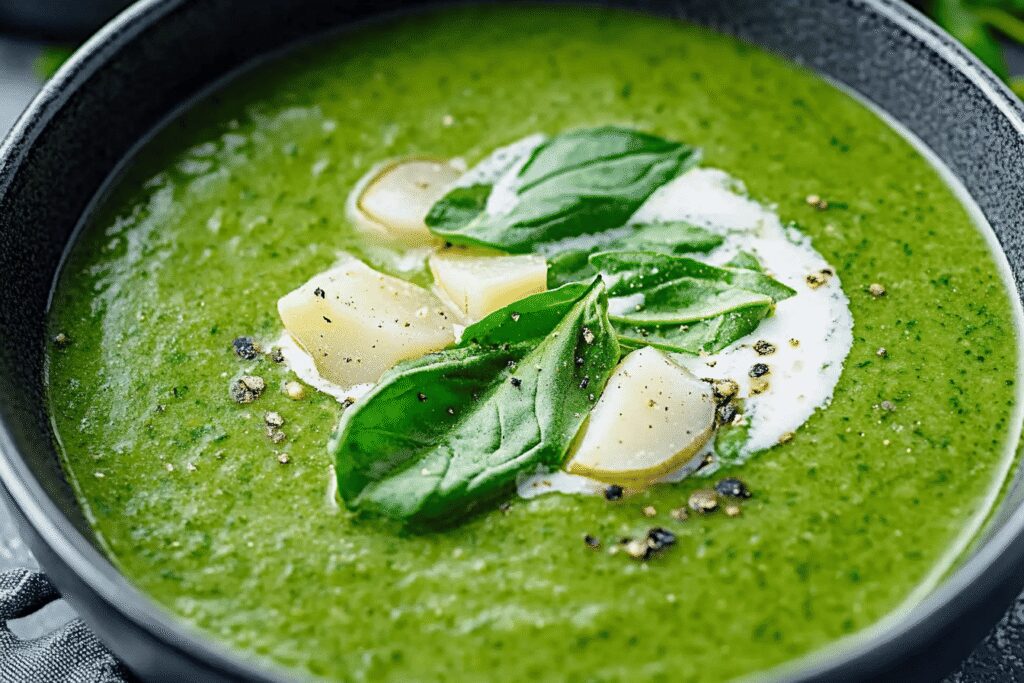 Soupe d'épinards et pommes de terre