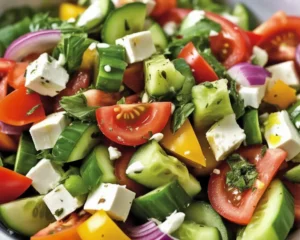 Recette de la meilleure salade d'été avec des légumes frais et colorés.