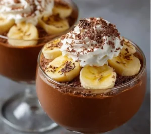 Mousse Chocolat-Banane Croustillante, dessert gourmand au chocolat et banane