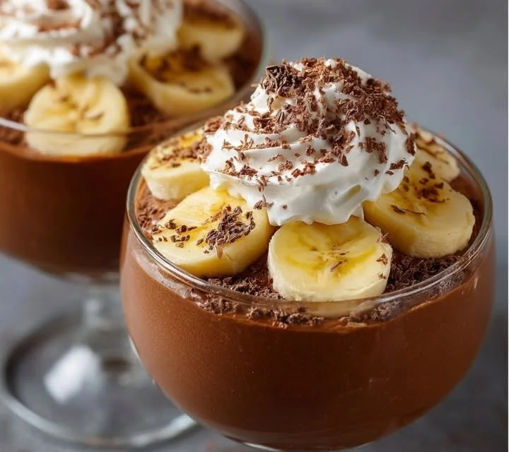 Mousse Chocolat-Banane Croustillante, dessert gourmand au chocolat et banane